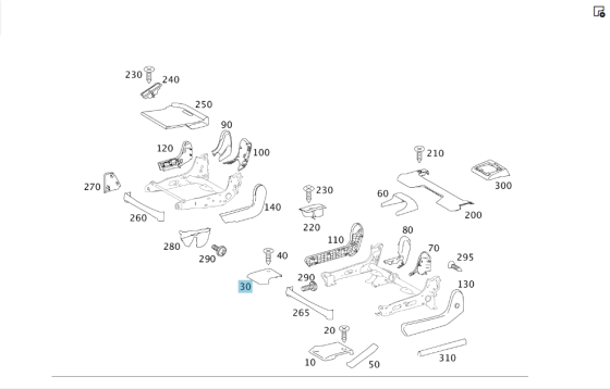 Mercedes-Benz  A1649244637 9051 Зовнішня кришка кріплення 2-го ряду правого сидіння чорна GL X164 Одеса