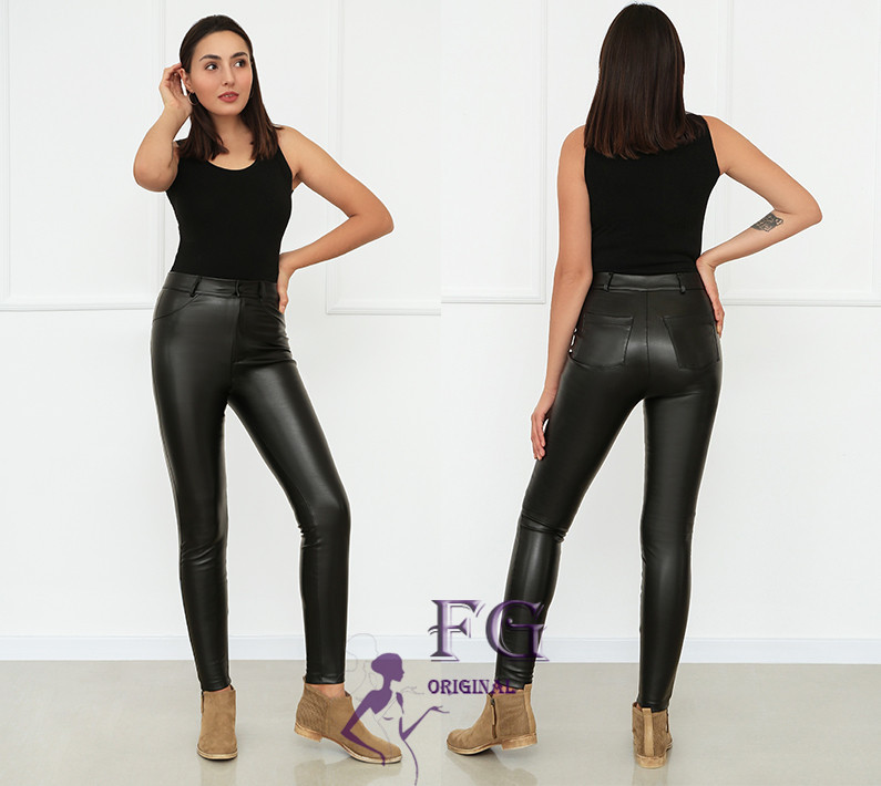 Штаны женские теплые кожаные на флисе Kors 48 Киев - изображение 4