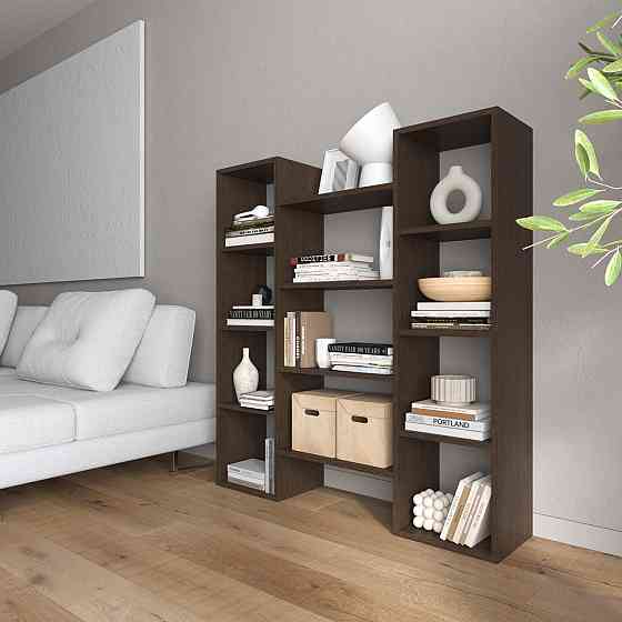 Стелаж для книг VAYS D-8 Венге Темний, сучасна полиця, ЛДСП 130×30×140 см - для дому, офісу, вітальні Львів