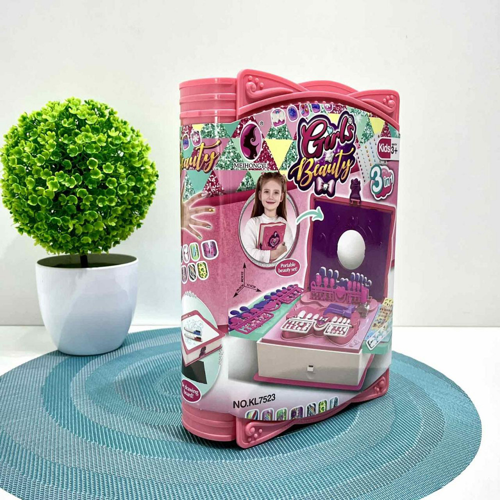 Набір дитячий для манікюру накладні нігті наклейки Рожевий (KL 7523) Чернігів - фото 5