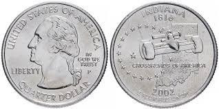 США 25 млн (квотер) 2002 Р «Штати та території - Індіана» Полтава - фото 1