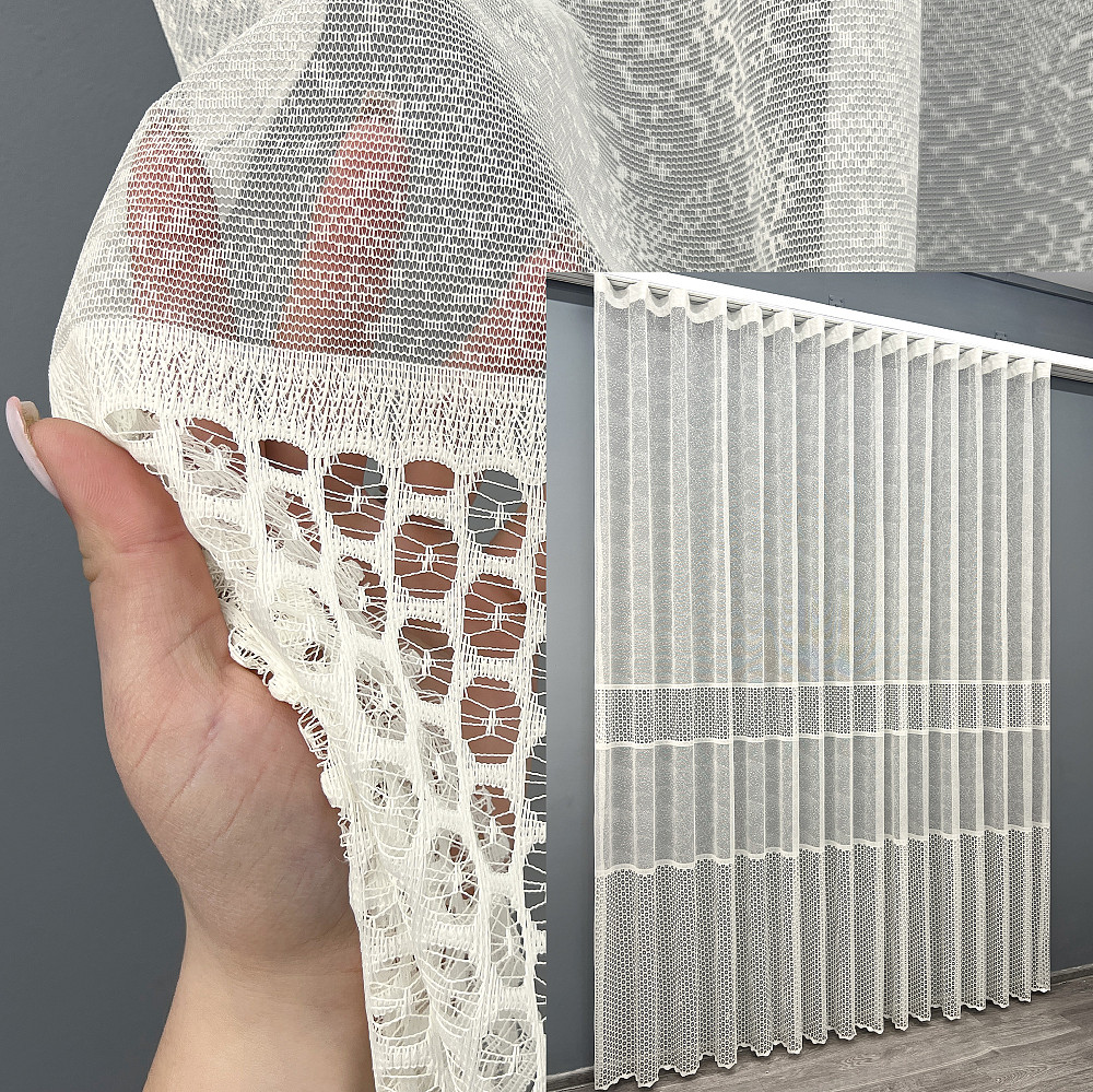 Тюль VR-Textil 2021т Жакард Кремовий 400х270 см (42-1086) Київ - фото 1