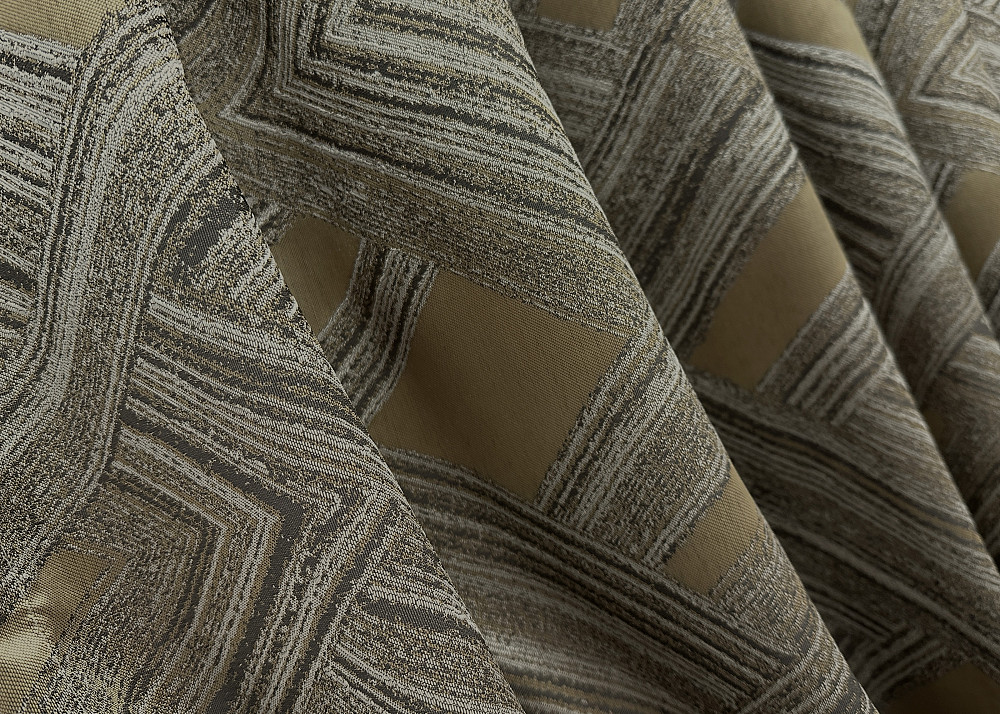 Комплект готовых штор VR-Textil Жаккард Mystery № 1622ш Капучино с золотистым 150х290 см 2 шт (33-0542) Киев - изображение 6