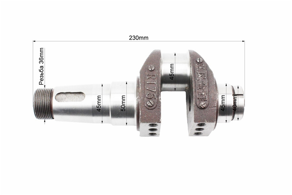 Колінвал R175A+підшипники+шестерня Бершадь - фото 3