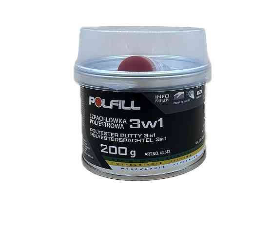 Шпаклівка 3в1 (уні+скловол+фініш) + затв. 200г яскраво зелений Polfill Киев