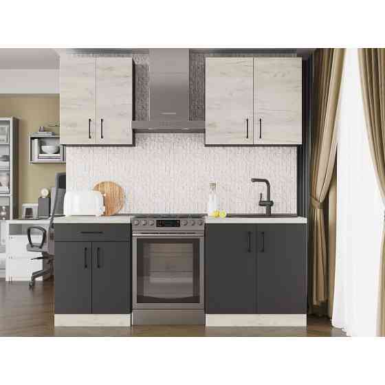 Кухня модульна Еверест Оптіма набір №2 Дуб крафт білий+Антрацит 2 м (без стільниці) (DTM-5694) Львів