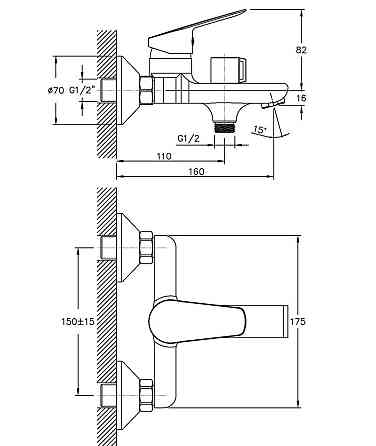 Змішувач для ванни Haiba Nikas 009   ( HB0886 ) 25164 Харків
