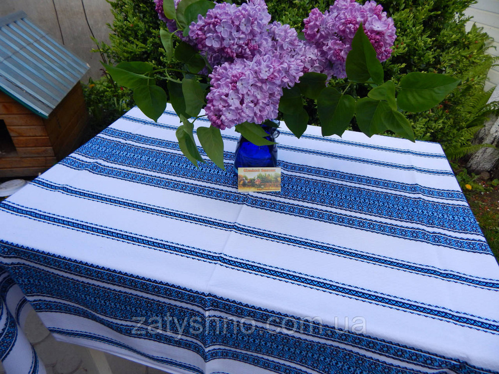 Скатерть синяя с вышивкой Киев - изображение 2