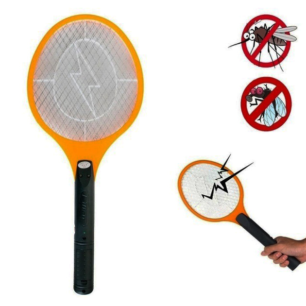 Мухобойка электрическая от насекомых, Аккумуляторный уничтожитель комаров, мошек, мух. Цвет: оранжевый YT-61 Львов - изображение 2