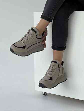 Arcoboletto Черевики жіночі Arcoboletto 50 капучино/чорні (зима, шкіра + замша натуральна) (529 Коломия