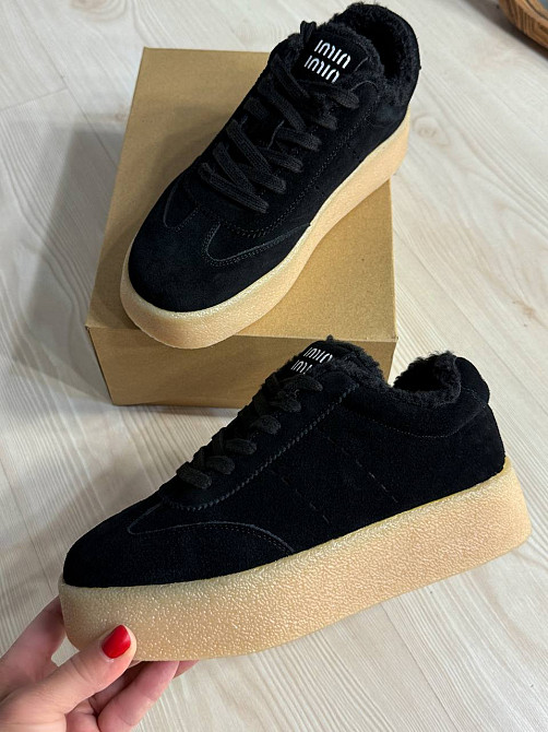 Кеды женские Hengji 633-1 утепленные замшевые на меху черные, 37, 23,5 см Киев - изображение 12