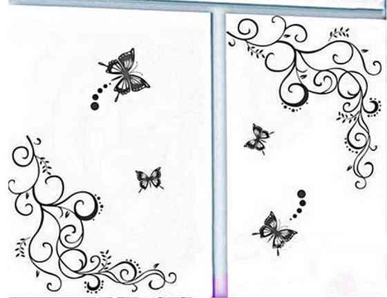 Вінілові наклейки на стіну меблі 70 на 50 см чорний Київ