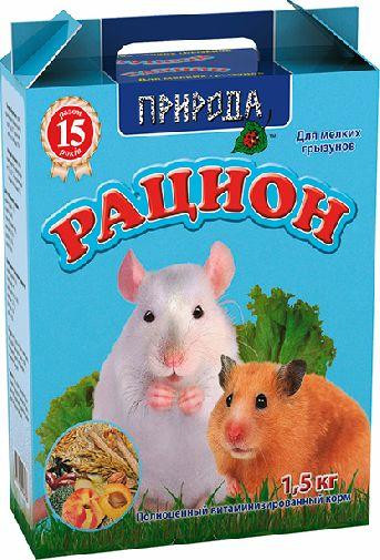 Полноценный корм для грызунов «Рацион» для мелких грызунов 1.5 кг, Природа Винница - изображение 2