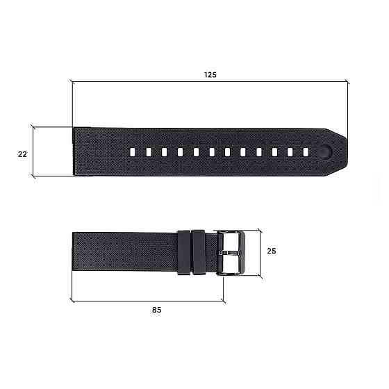 Ремінець для годинника Skmei 1502BK Black SBR Київ