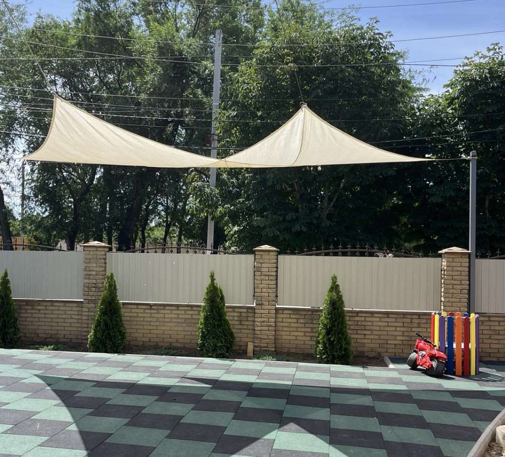 Тент навіс затінюючий прямокутний 3х6м сітка (Молочний) Вінниця - фото 7