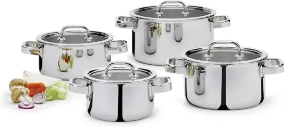 Spring Набір каструль Ze Szklanymi Pokrywami, 4 El., Stal Nierdzewna/Szkło Finesse / Київ