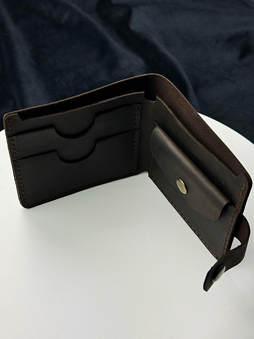 Класичний гаманець із натуральної шкіри SD005 (Темно-коричневий) Суми - фото 5