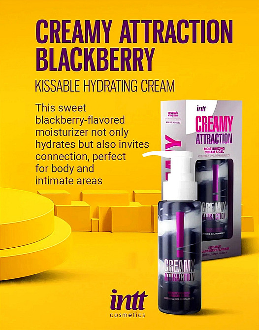 Крем-гель для тела Intt Creamy Attraction Blackberry, для поцелуев, 100 мл Sex Aura Київ - фото 2