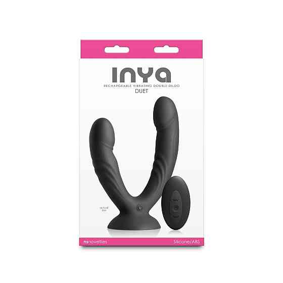 Подвійний дилдо з вібрацією NS Novelties INYA - Duet - Black Sex Aura Київ