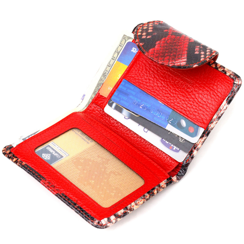 Невеликий жіночий гаманець з натуральної шкіри з тисненням під змію (CANPELLINI) Київ - фото 10