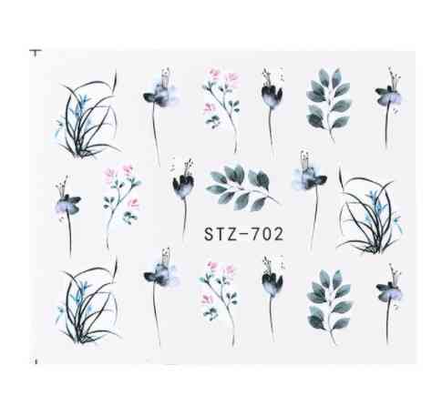 Наклейки на нігті квіточки - розмір стікера 6*5см, інструкція по застосуванню є в описі товару Київ