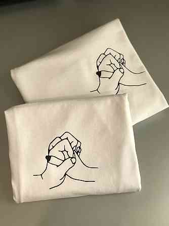 Білі парні футболки для хлопця та дівчини зі 100% Бавовна. Чернівці