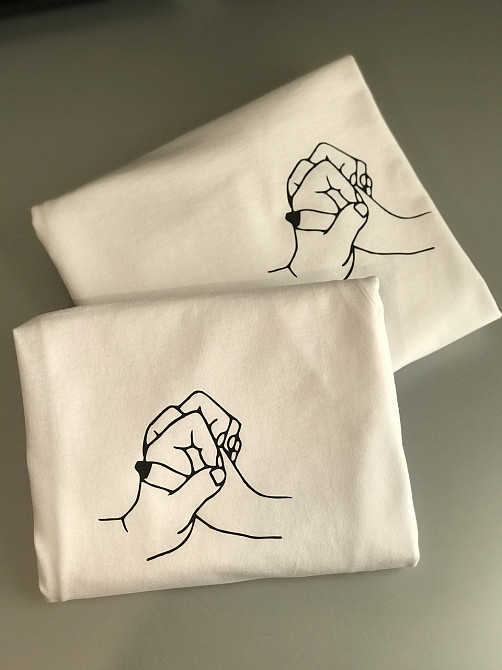 Белые парные футболки для парня и девушки из 100 % Хлопка . Черновцы - изображение 2