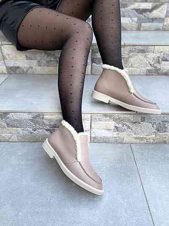 Daragani Черевики жіночі Daragani капучино натуральна шкіра зима висота 9 см (4244) Коломыя