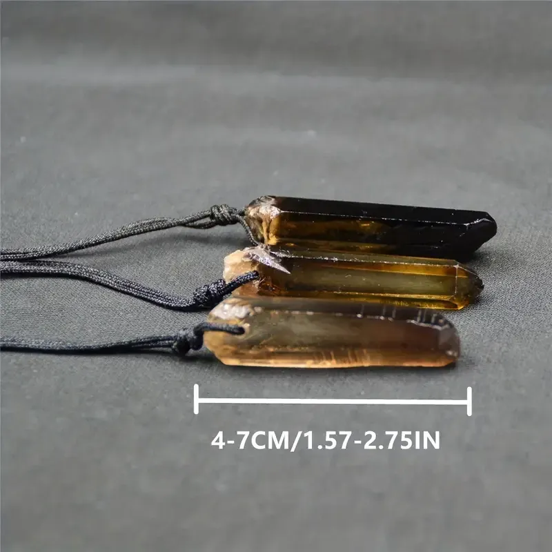 Кулон з димчастого кварцу на регульованому шнурку | Необроблений кристал для захисту та заземлення Київ - фото 3