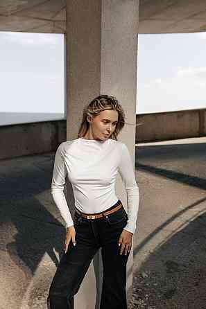 Жіночий базовий боді з драпіруванням мікро дайвінг Молочний, 46/48 Одеса