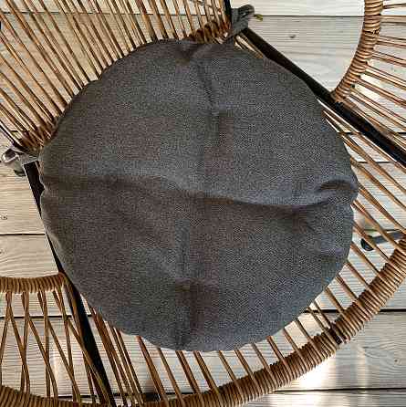 Подушка для стільців (38x38х5 см) кругла Decorator Мальмо колір колір темно-сірий 84-047 Київ