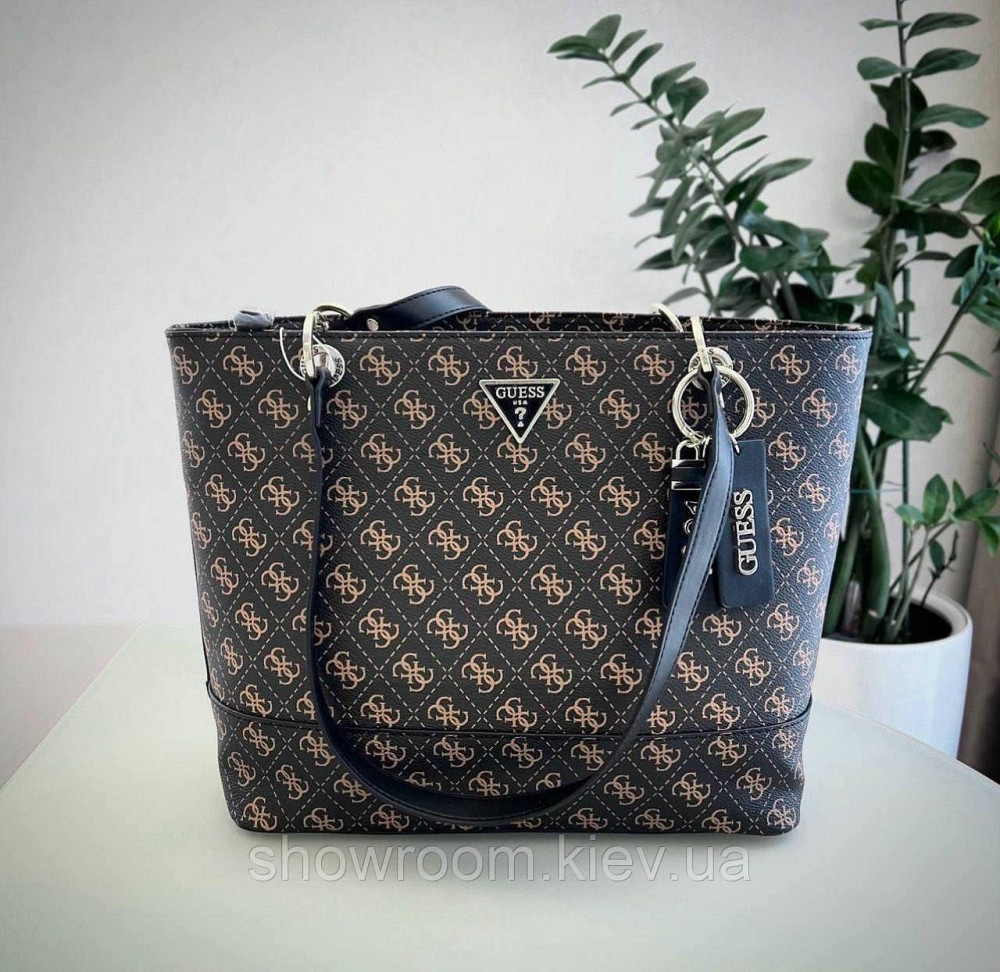 Жіноча сумка шоппер Guess (866530) коричнева Київ - фото 2