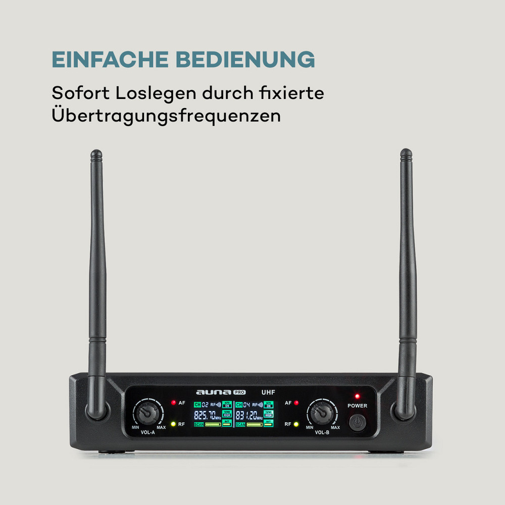 UHF200F-2H 2-канальний комплект радіомікрофонів УВЧ Приймач 2 ручних мікрофони 2 ручні мікрофони (Німеччина, Рівне - фото 4