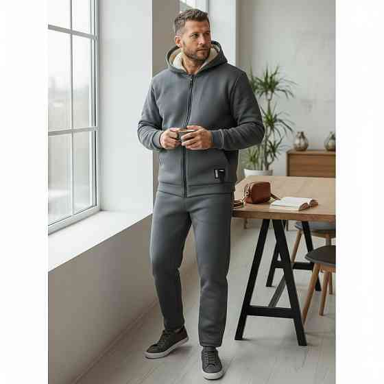 Чоловічий зимовий спортивний костюм на хутрі Сірий 52/54 Харків