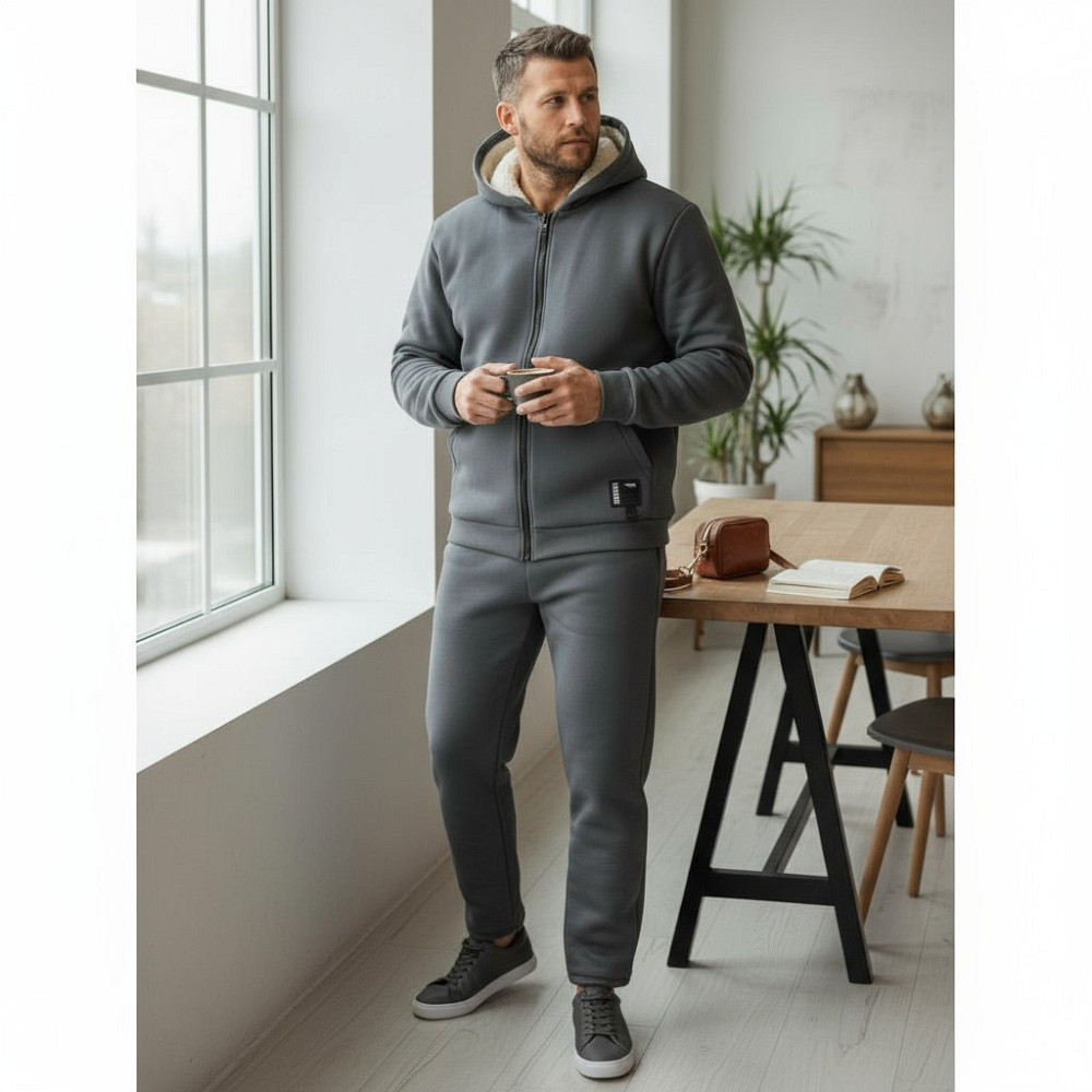 Чоловічий зимовий спортивний костюм на хутрі Сірий 52/54 Харків - фото 2