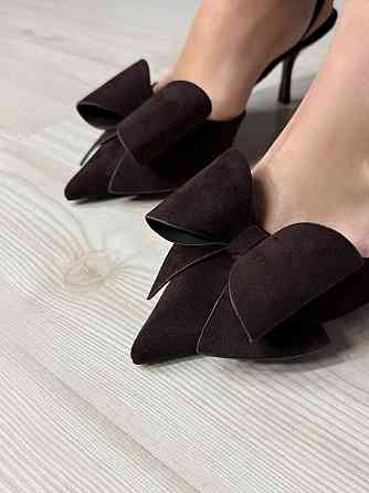 Туфлі жіночі Meideli F566-54 slingback човники з бантом екозамша коричневі, 39, 25 см Київ