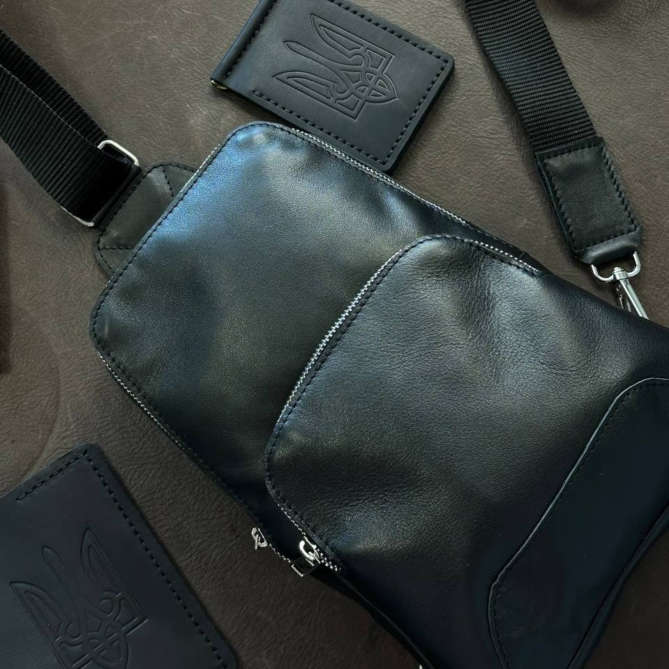 Сумка Гладкий Слинг Yozone через плечо мужская,  сумка мессенджер с широким ремешком 29х19х6 смMasterSem Киев - изображение 8