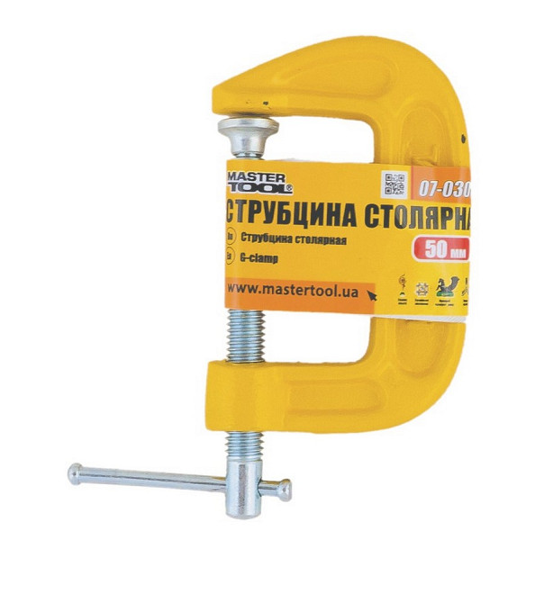 MASTERTOOL Струбцина столярна металева MASTERTOOL G-Type 50 мм 07-0305 Коломия - фото 2