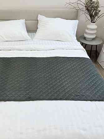 Ecotton Покривало-доріжка на ліжко Ecotton 70х230 см Саші антиалергенна двостороння сіра Nid Gr Киев