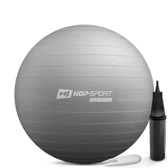 Фітбол Hop-Sport 65см сірий + насос Київ