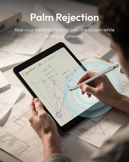Стилус Metapen A8 для Apple iPad 2018–2026 Palm Rejection Pixel Precision швидке заряджання Рожевий Дніпро - фото 9