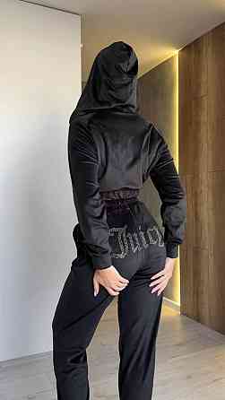 Женский стильный костюм двойка в стиле спорт шик со стразами на ягодицах велюр 46/48 Одесса