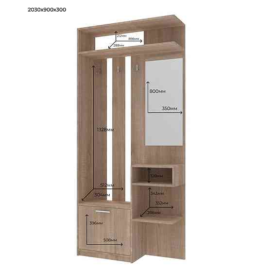 Прихожая Doros Ривьера 91,5х30х203 см Дуб сонома (DRS-011333) Львов