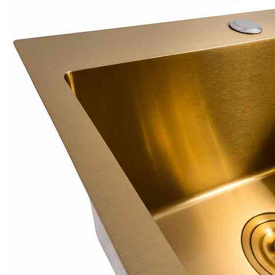 VALESO Кухонна мийка 50*50 PVD Gold Valeso Handmade (сифон круглий, 3,0/0,8) Киев