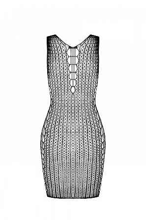 Мінісукня з вертикальним візерунком Passion BS097 One Size, white, плетіння з боків Sex Aura Київ