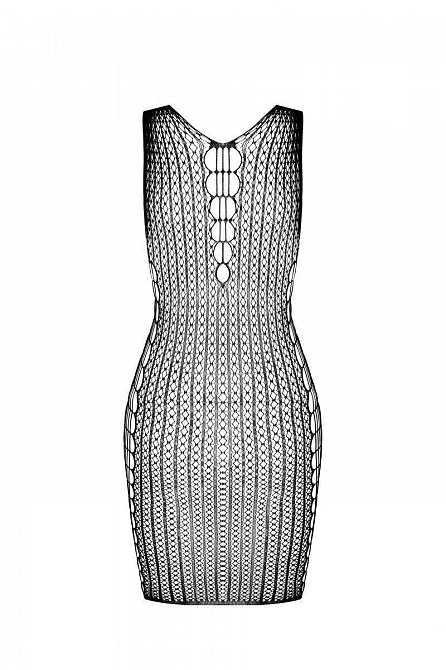Мінісукня з вертикальним візерунком Passion BS097 One Size, white, плетіння з боків Sex Aura Київ - фото 5