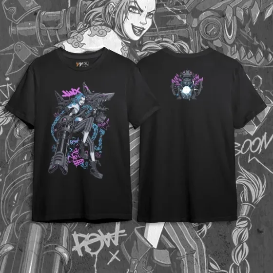 Футболка для подростка мальчика с принтом Arcane Jinx 2 Размер 160 Anime10843 Днепр