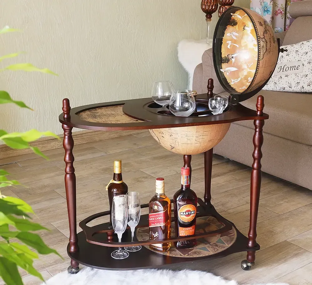 Глобус бар зі столиком Зодіак кремовий сфера 33 см Гранд Презент 33035N  mastresem Київ - фото 3