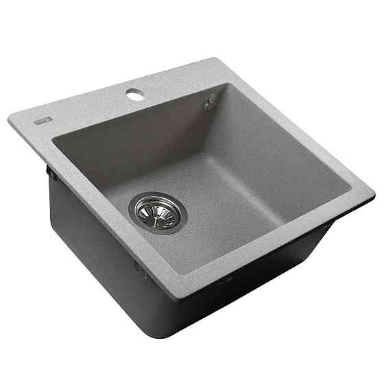 Гранитная мойка Globus Lux AOSTA серый камень 490x455мм-А0005 (000023382) Киев
