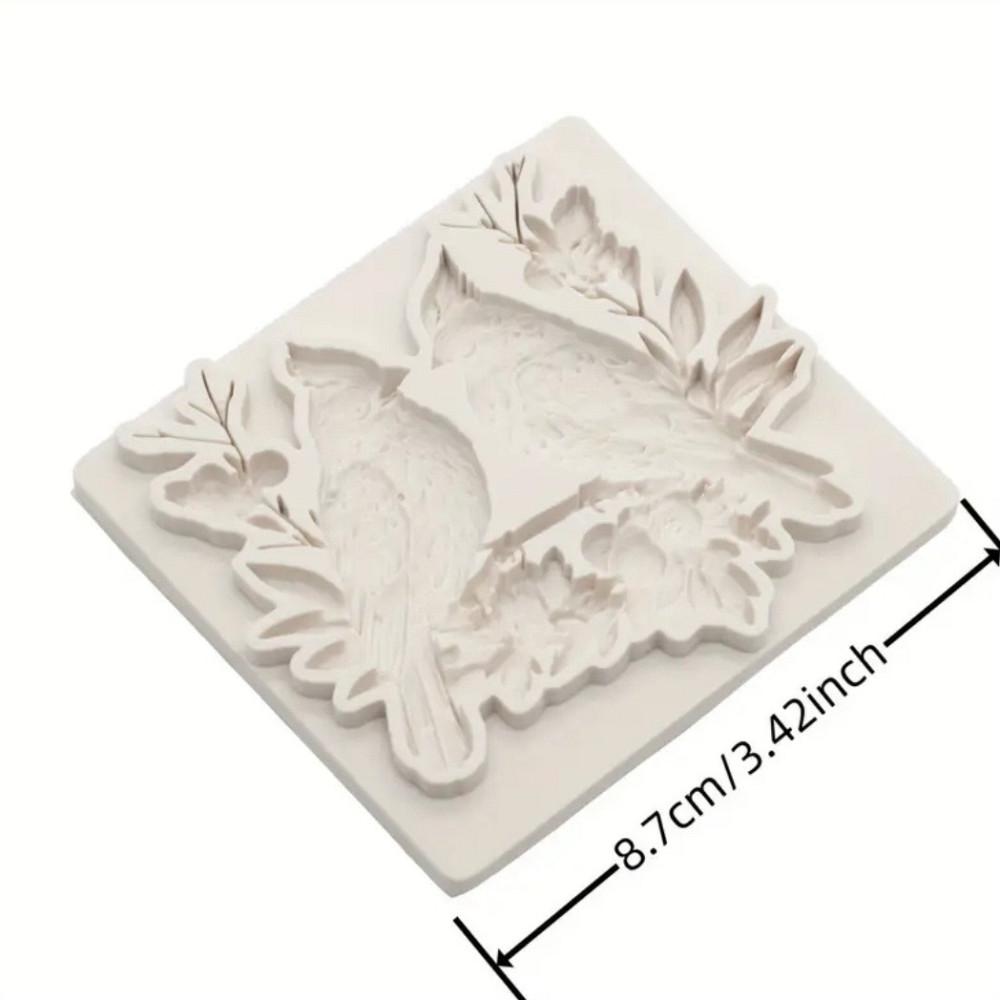 Молд силиконовый Птицы 87 на 80 мм серый Киев - изображение 2